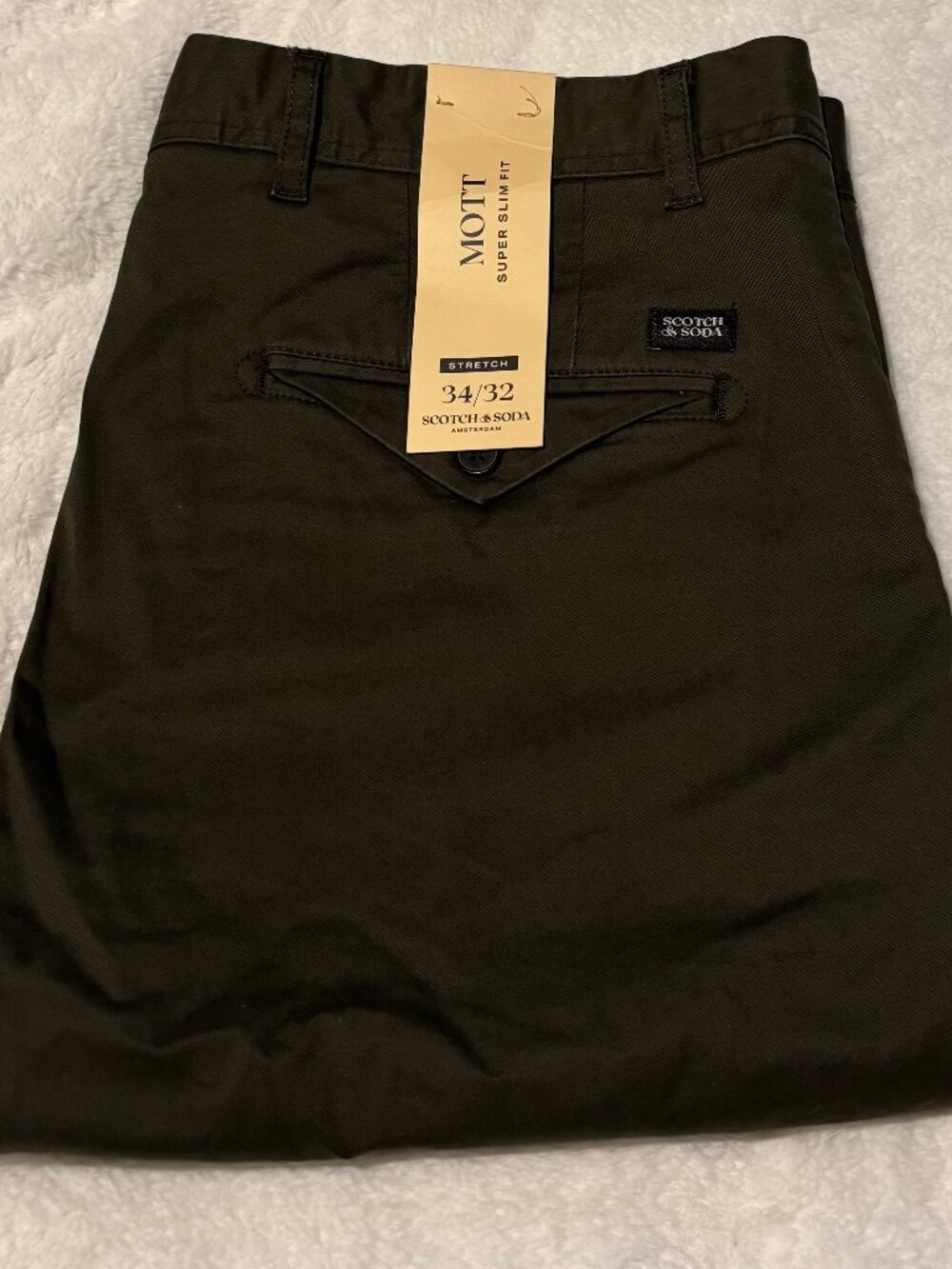 Scotch & Soda Mott Super Slim Stretch Chino – Khaki – New With Tags